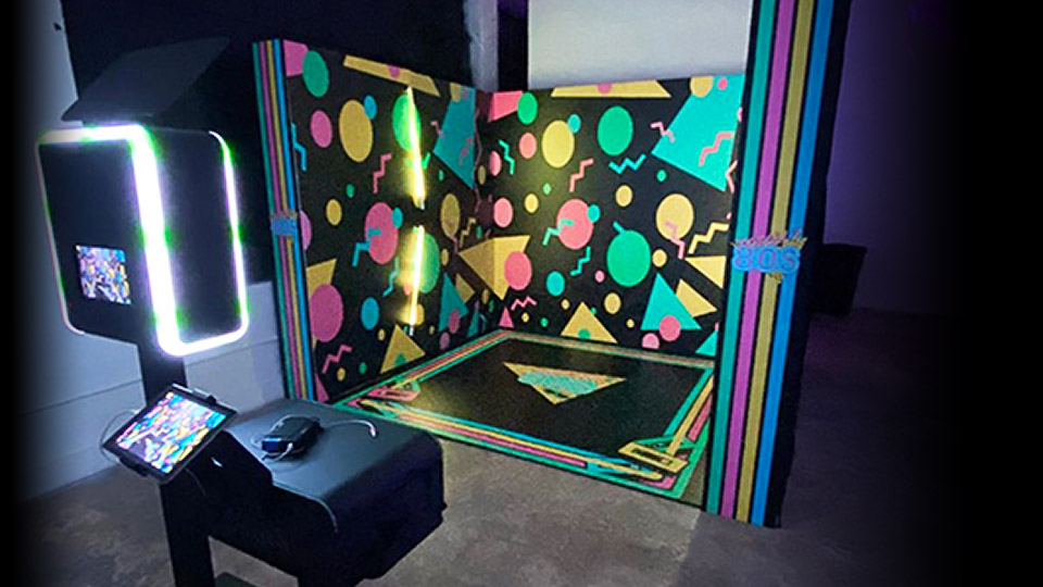 80's themed custom photo box enclosure in Fort Myers, Florida