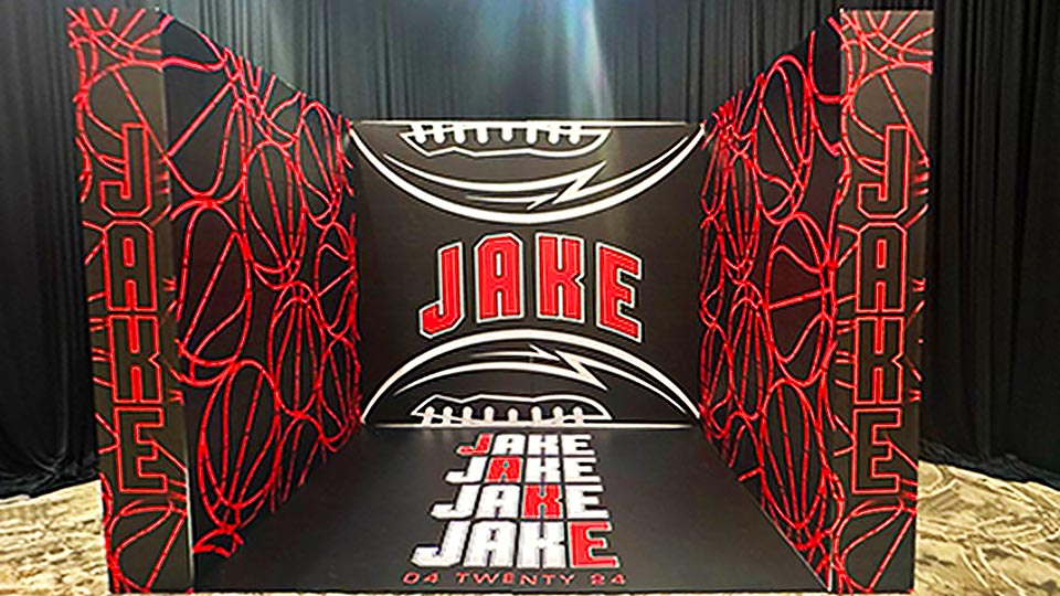 Sport's themed custom photo box enclosure in Fort Myers, Florida